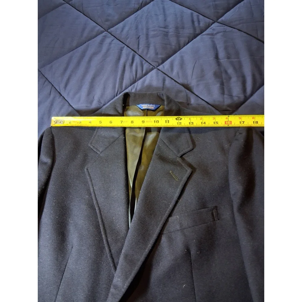 Pendleton Vintage Men Navy Blue 100% Virgin Wool 2 Button Blazer Jacket USA Made